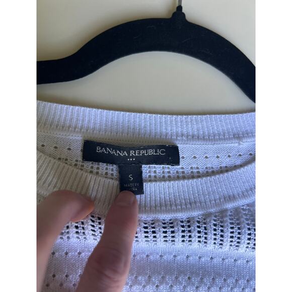 Banana Republic White Sweater S – Y2K Layered Clean Girl Staple - Picture 3 of 4